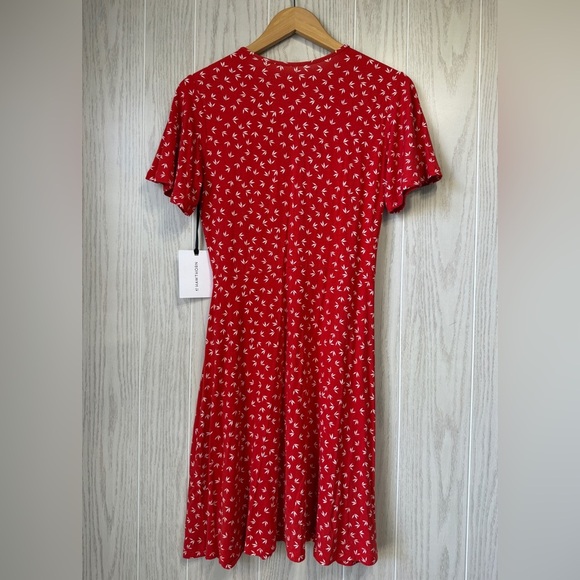 41 Hawthorn Red & White Elisse Knit Surplice Dress Size M NWT - Picture 7 of 7